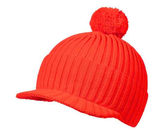 Вязаная шапка с козырьком Peaky, красная (кармин), Цвет: красный