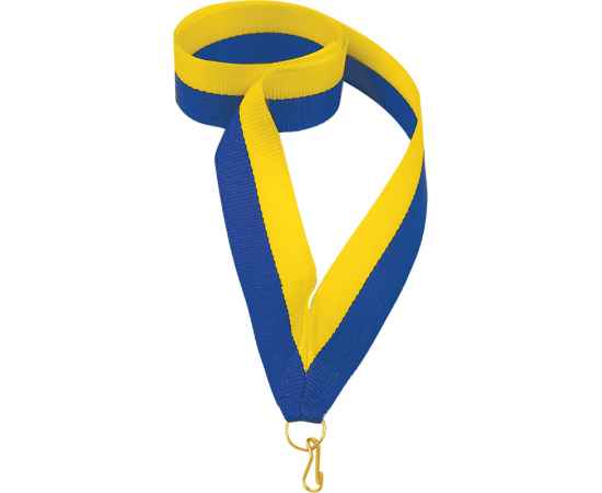 0021-131 Лента для медали, 22мм (синий, желтый), Цвет: синий, желтый, изображение 2