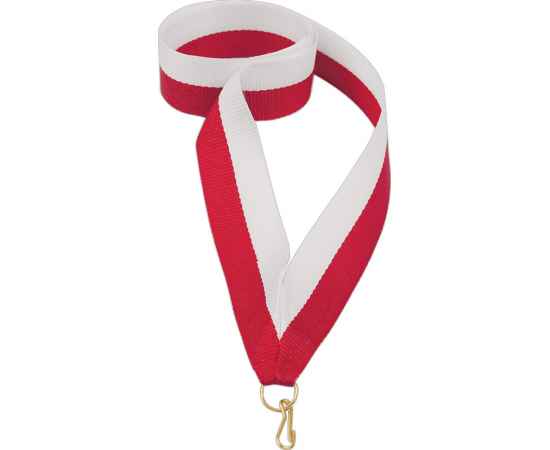 0021-253 Лента для медали 22мм (красный, белый), Цвет: красный, белый, изображение 2