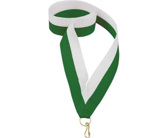 0021-253 Лента для медали 22мм (зеленый, белый), Цвет: зеленый, белый, изображение 2