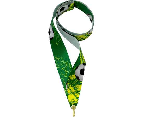0021-ФУТ Лента для медали Футбол 25мм (зеленый), изображение 2
