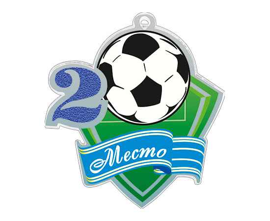 1771-007 Акриловая медаль футбол 1, 2, 3 место (синий), Цвет: синий, изображение 2