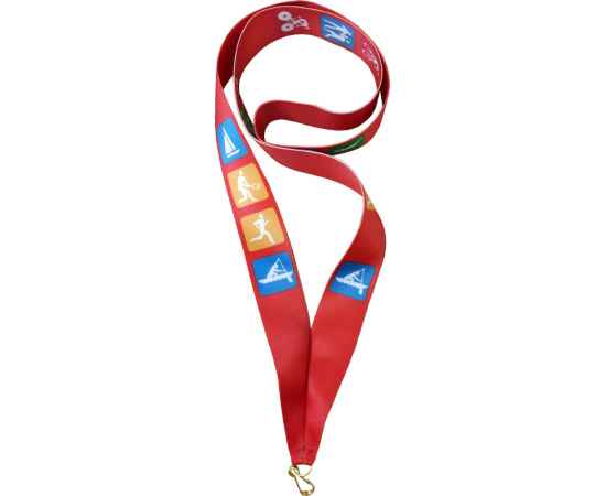 0025-000 Лента для медали (виды спорта на ленте) (красный), Цвет: красный, изображение 2