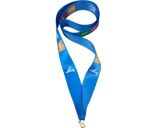 0025-000 Лента для медали (виды спорта на ленте) (синий), Цвет: синий, изображение 2