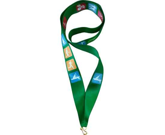 0025-000 Лента для медали (виды спорта на ленте) (зеленый), Цвет: зеленый, изображение 2