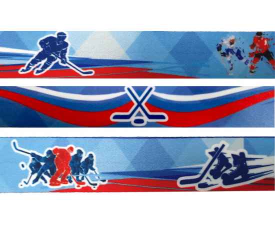 0025-ХОК Лента для медали хоккей (голубой), Цвет: голубой, изображение 3