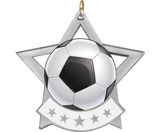 2868-002 Акриловая медаль футбол, серебро, Цвет: серебро, изображение 2