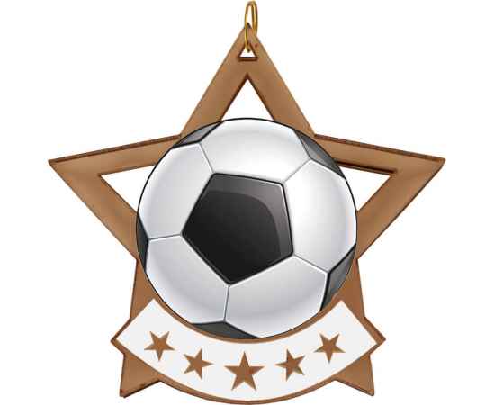 2868-002 Акриловая медаль футбол, бронза, Цвет: Бронза, изображение 2