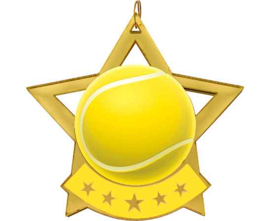 2868-004 Акриловая медаль большой теннис, золото, Цвет: Золото, изображение 2