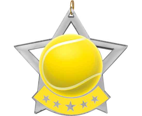 2868-004 Акриловая медаль большой теннис, серебро, Цвет: серебро, изображение 2