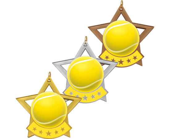 2868-004 Акриловая медаль большой теннис, золото, Цвет: Золото