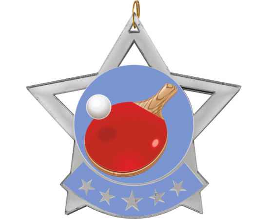 2868-005 Акриловая медаль настольный теннис, серебро, Цвет: серебро, изображение 2