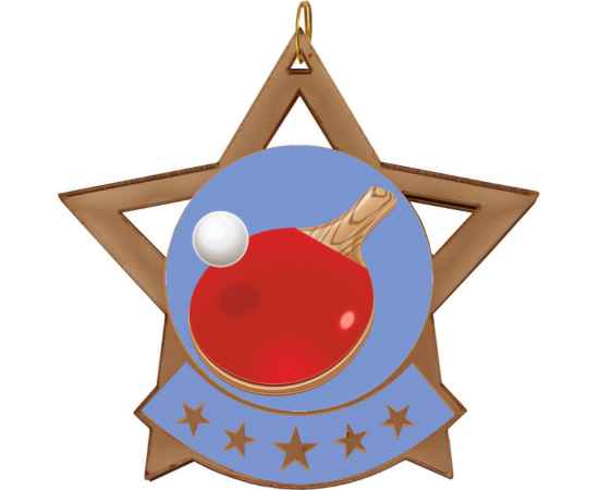 2868-005 Акриловая медаль настольный теннис, бронза, Цвет: Бронза, изображение 2