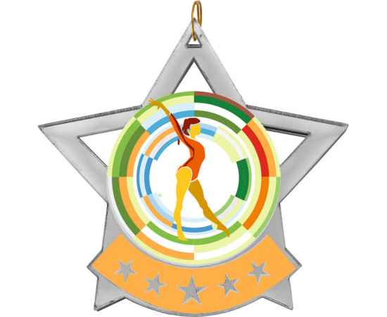2868-010 Акриловая медаль гимнастика, серебро, Цвет: серебро, изображение 2