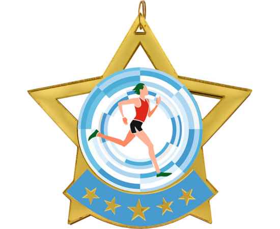 2868-011 Акриловая медаль легкая атлетика (бег), золото, Цвет: Золото, изображение 2
