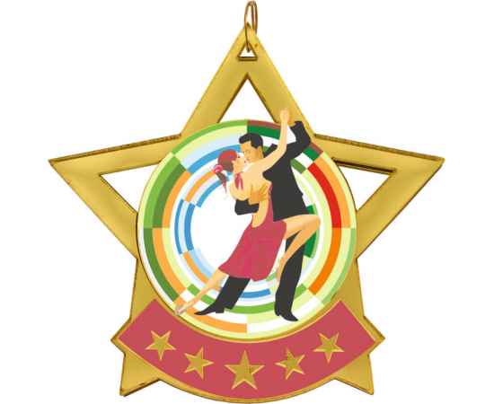 2868-013 Акриловая медаль танцы, золото, Цвет: Золото, изображение 2