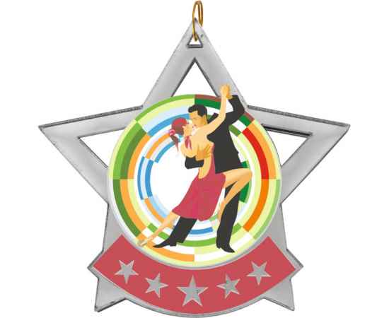 2868-013 Акриловая медаль танцы, серебро, Цвет: серебро, изображение 2