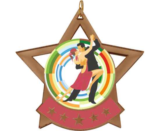 2868-013 Акриловая медаль танцы, бронза, Цвет: Бронза, изображение 2