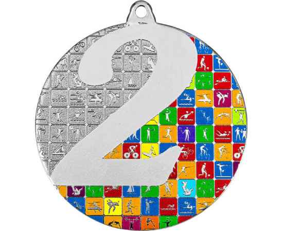 Медаль Иствуд 2 место с УФ печатью, серебро, изображение 2