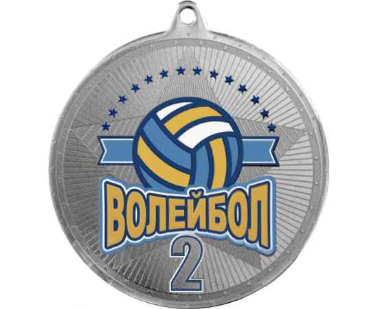 3614-104 Медаль Волейбол с УФ печатью, серебро, Цвет: серебро, изображение 2