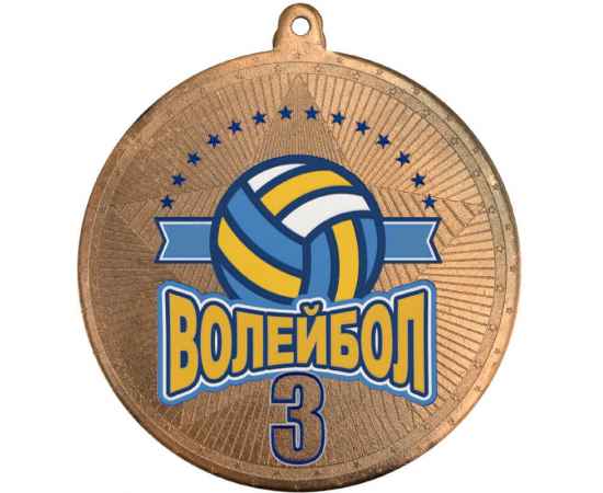 3614-104 Медаль Волейбол с УФ печатью, бронза, Цвет: Бронза, изображение 2