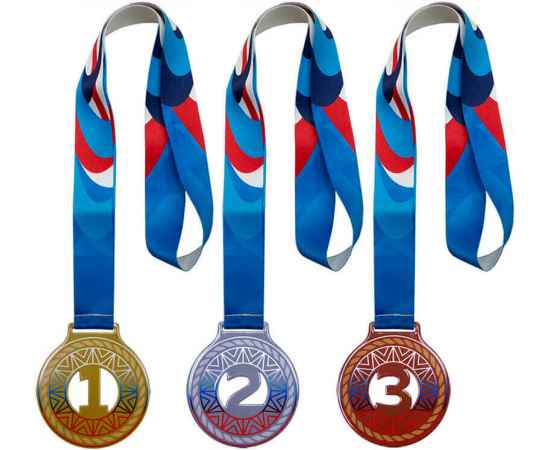 Комплект медалей Милодар 1,2,3 место с сублимац.лентами 1-а сторона, изображение 4