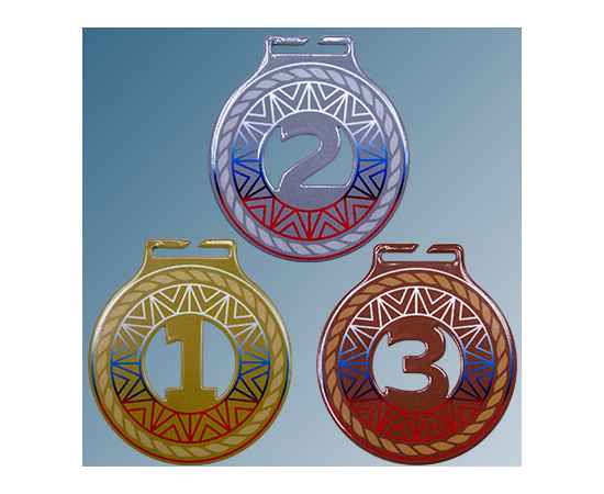 Комплект медалей Милодар 1,2,3 место с лентами триколор, изображение 4