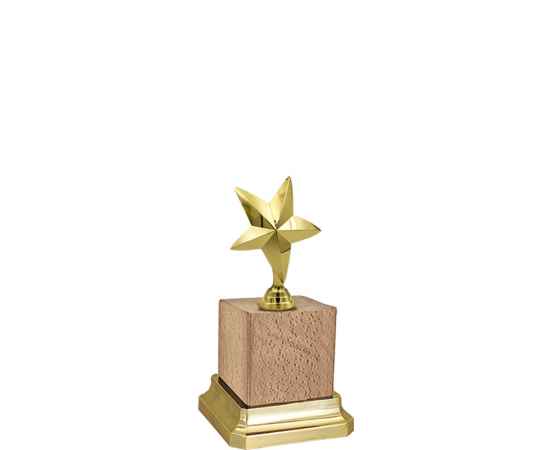 2851-001 Награда из натурального дерева Звезды (золото), изображение 2