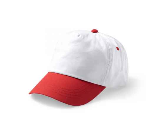 Бейсболка 5-панельная FREYA, Белый/ красный, Цвет: Белый/ красный, изображение 2