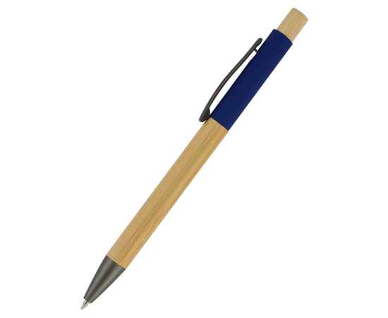 Ручка &quot;Авалон&quot; с корпусом из бамбука и софт-тач вставкой, темно-синий, Цвет: темно-синий, изображение 3