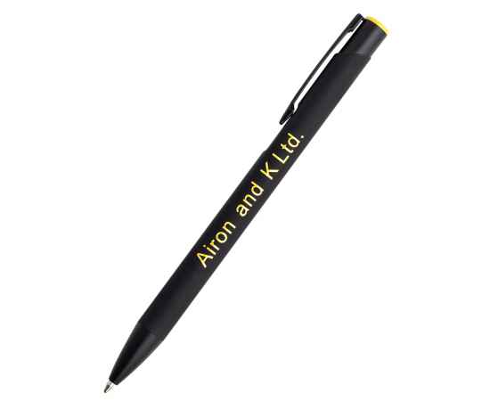 Ручка металлическая Саншайн софт-тач (цветная гравировка), желтый, Цвет: желтый, изображение 2