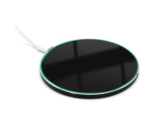 Беспроводное зарядное устройство Gravy с подсветкой и гравировкой, черный, изображение 3