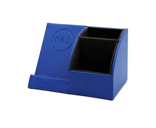 Настольный органайзер Prestige c беспроводной зарядкой, синий, Цвет: синий, изображение 3