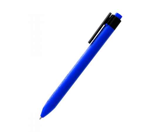 Ручка пластиковая с текстильной вставкой Kan, синяя, Цвет: синий, изображение 2