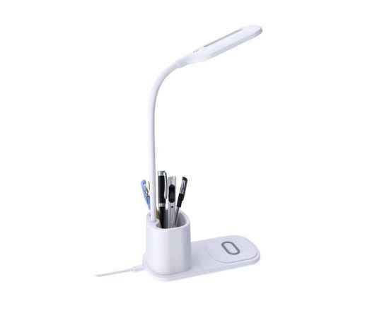 Настольная лампа с беспроводной зарядкой Tenza, белая, Цвет: белый, изображение 2