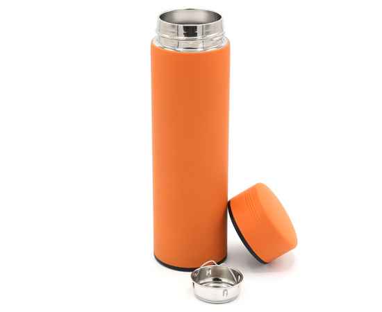 Термос Bronx софт-тач, оранжевого цвета, Цвет: оранжевый, Объем: 450 мл, изображение 2