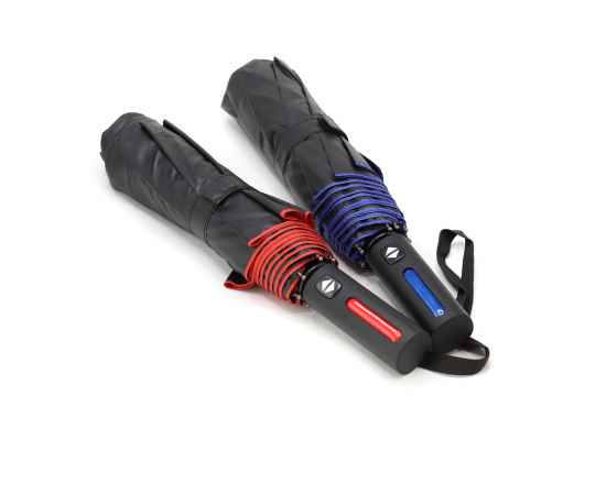 Автоматический противоштормовой складной зонт Sherp, красный, Цвет: красный, изображение 4