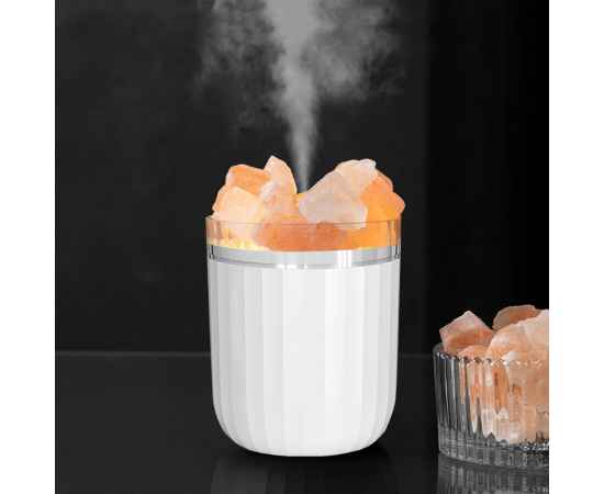 Светодиодный арома-увлажнитель с кристаллами соли Crystal Fog, белый, изображение 2