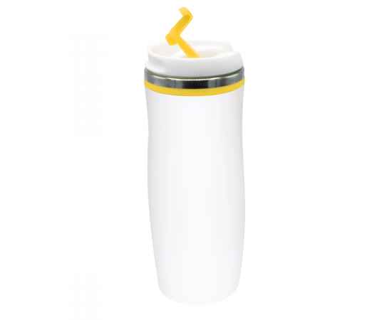 Термокружка Latte, бело-желтый, Цвет: желтый, Объем: 420 мл, изображение 2