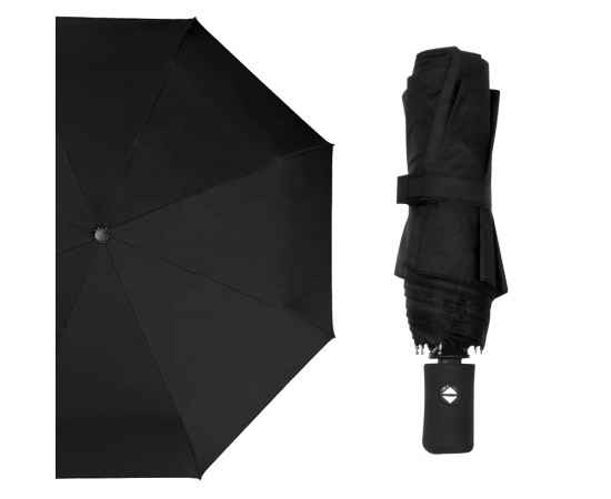Автоматический противоштормовой зонт Vortex, черный, Цвет: черный, изображение 3