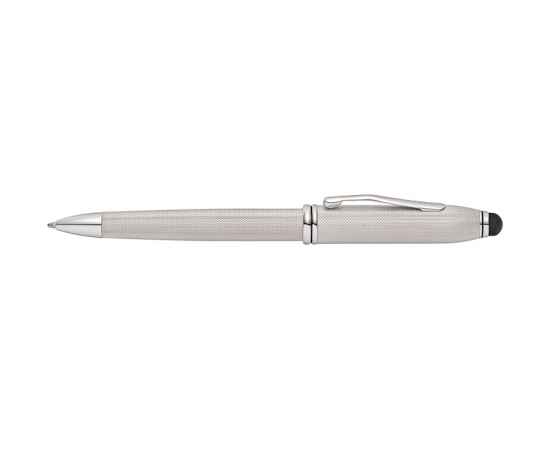 Шариковая ручка Cross Townsend Stylus со стилусом 8мм. Цвет - платиновый., изображение 2
