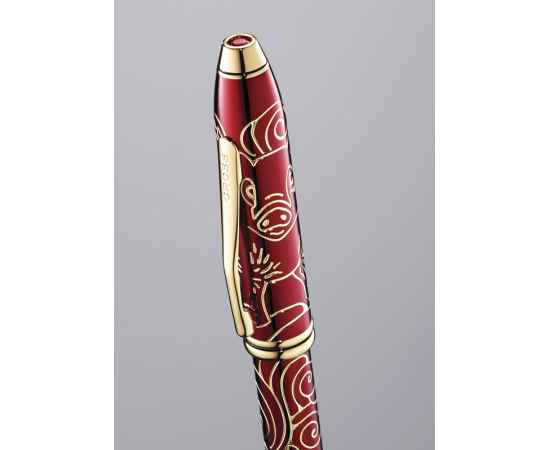 Ручка-роллер Cross Townsend Year of the Pig, цвет - красный, золотистый, изображение 4