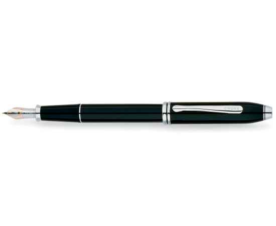 Перьевая ручка Cross Townsend. Цвет - черный, перо - золото 18К/родий, тонкое., изображение 2