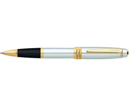 Ручка-роллер Selectip Cross Bailey. Цвет - серебристый с золотистой отделкой., изображение 2