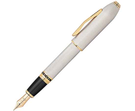 Перьевая ручка Cross Peerless 125. Цвет - платиновый/позолота, перо - золото 18К/родий, изображение 2