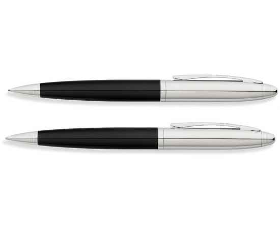 Набор FranklinCovey Lexington: шариковая ручка и карандаш 0.9мм. Цвет - черный + хромовый., изображение 2