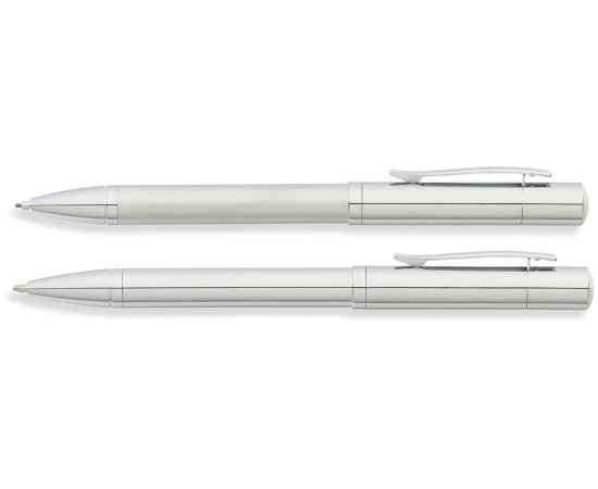 Набор FranklinCovey Greenwich: шариковая ручка и карандаш 0.9мм. Цвет - хромовый матовый., изображение 2