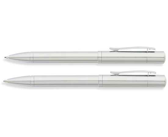 Набор FranklinCovey Greenwich: шариковая ручка и карандаш 0.9мм. Цвет - хромовый., изображение 2
