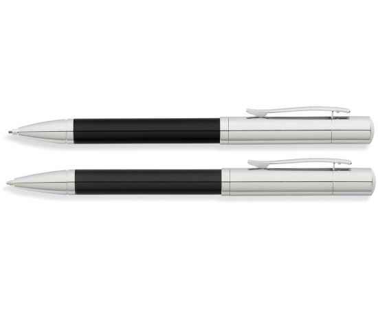 Набор FranklinCovey Greenwich: шариковая ручка и карандаш 0.9мм. Цвет - черный + хромовый., изображение 2