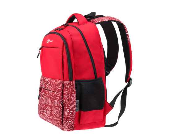 Рюкзак TORBER CLASS X, красный с орнаментом, полиэстер 900D, 45 x 30 x 18 см, изображение 2